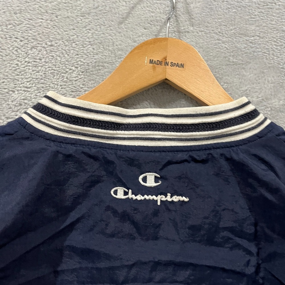 Vintage Champion Windbreaker Men Small 90S Pullover Jacket Embroidered Navy Blue - Picture 13 of 16